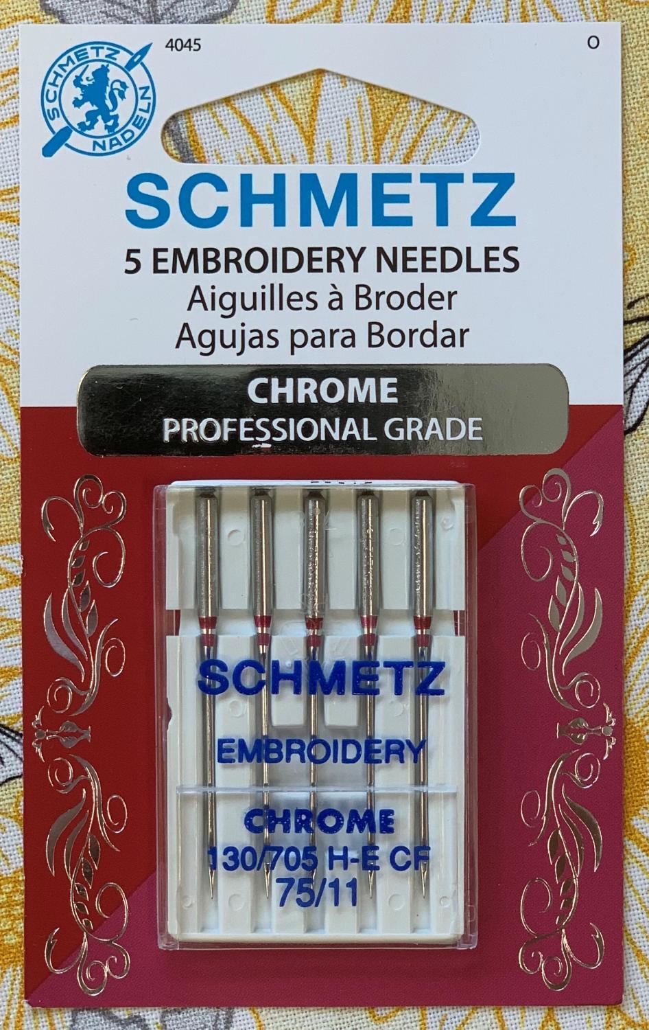 Schmetz Chrome Embroidery Needles 75/11