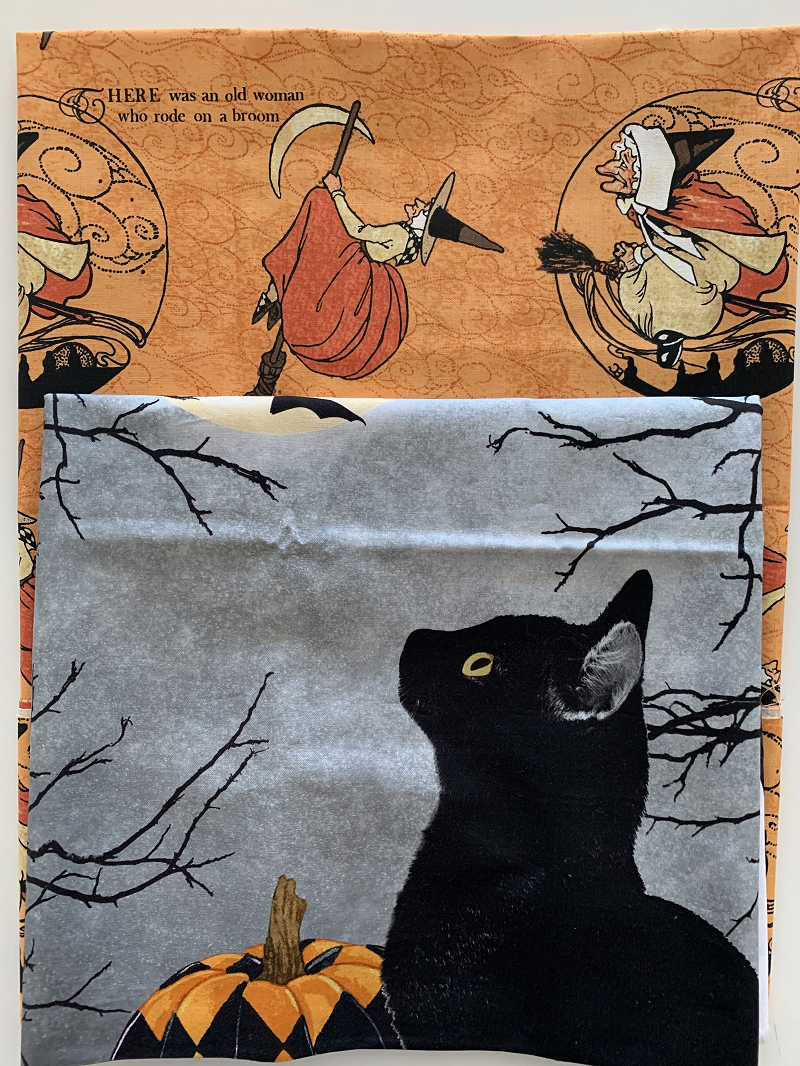 Celebrate Halloween with this fun Black Cat Apron and coordinating oven mitts. Coasters are also an extra on the panel. Included in this kit is the panel and fabric for backing/lining.