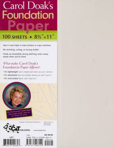 Carol Doaks Foundation Paper 100 sheets, 8 1/2 X 11"