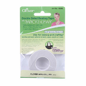 Double Sided Basting Tape with Nancy Zieman. Use for sewing and crafting. Quickly and easily adheres to fabric, paper, plastic, or wood.