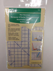 From Clover, this hot hemmer is a thin, accurate ruler that can be used with a dry iron or steam. 