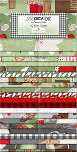 This is a lovely collection depicting hot cocoa and lots of sweet goodies. (40) 2-1/2in x 44in. Strips, 100% Cotton