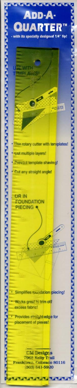 This specialty ruler has a specially designed 1/4