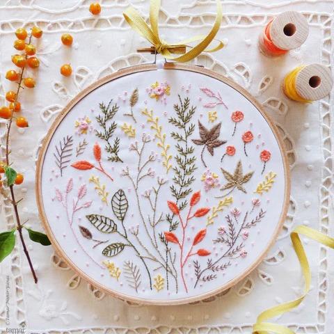Autumn Leaves Hand EmbroideryKit