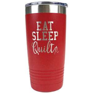 Red 20 oz Eat Sleep Quilt Tumbler