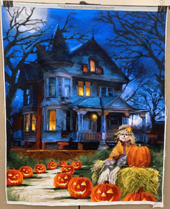 Spooky House w/Pumpkins PANEL