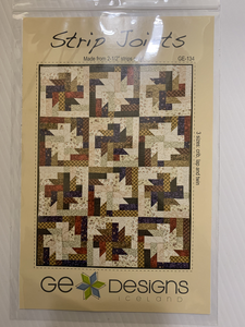 This quilt is made from 2 1/2" strips only. The two colorations of the blocks make it look like more work than it really is. Fast and simple, just grab some strips and go! There are 3 finished sizes: Crib, Lap, and Twin.
