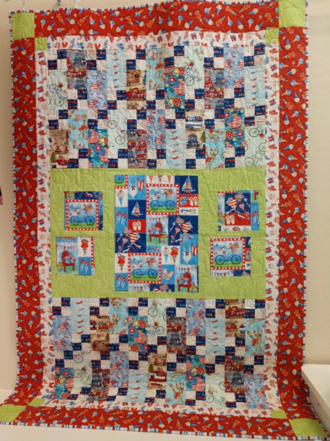 Enjoy this whimsical quilt at your next summer picnic! Measures 45