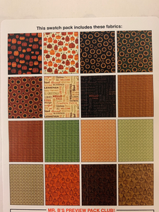 This beautiful group of 10" squares are just in time for your fall creations. Lots of muted fabrics with an Autumn theme. Includes 42 - 10X10" pieces.