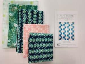 Create the Chief's Blanket lap-sized quilt from Southwest Decoratives (48" x 54") featuring curated fabrics from Mad B's.